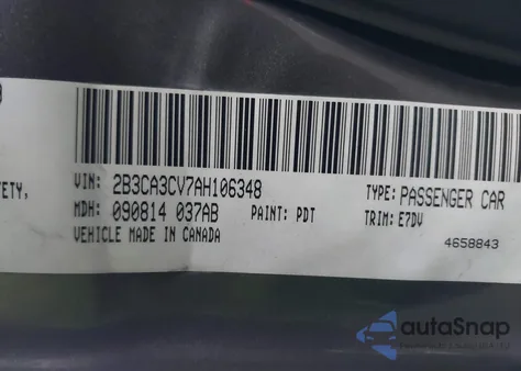 2010 Dodge Charger Sxt from USA, damaged, VIN 2B3CA3CV7AH106348